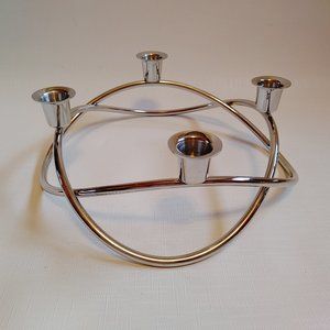Georg Jensen Candle Holder Season Polished Stainless Steel 4 Candle Crown